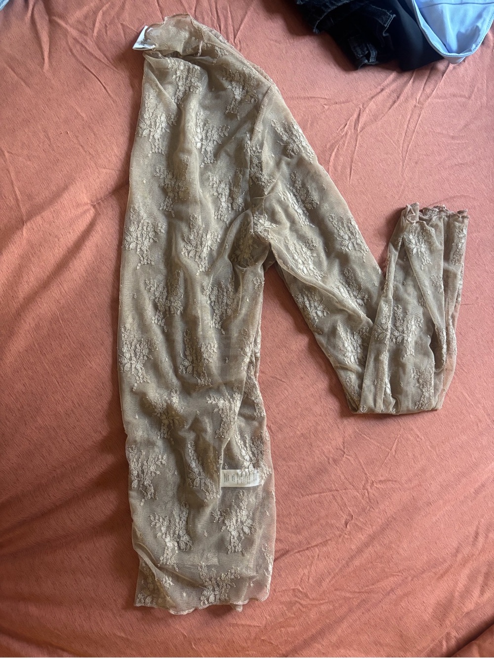 Beige Sheer Lace Top